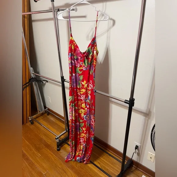 Lulus red floral sleeveless maxi dress, size xxl, like new - Picture 4 of 4